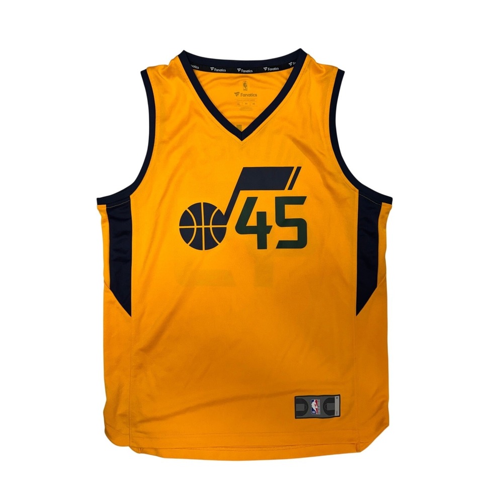 Fanatics NBA Utah Jazz Donovan Mitchell 45 Jersey Mens Medium Yellow Basketball